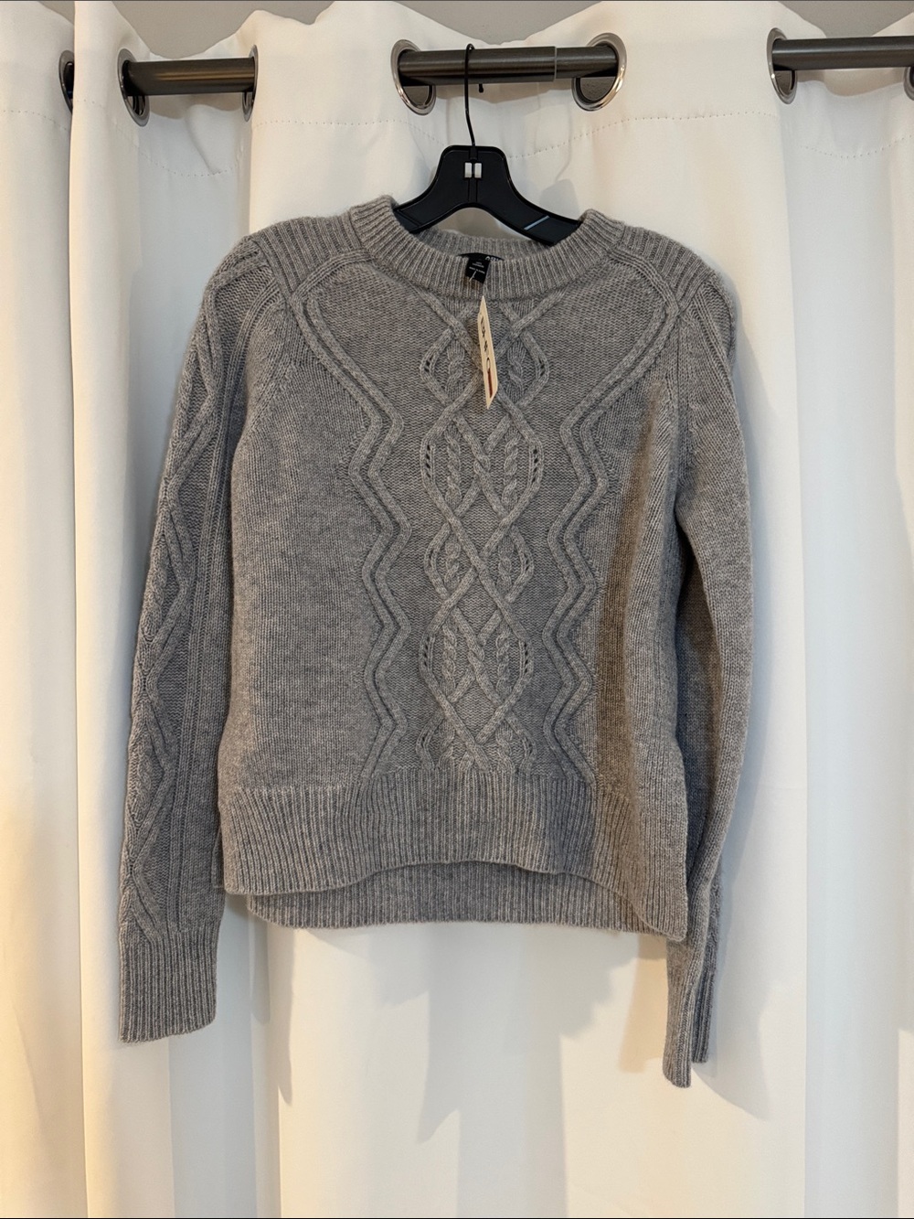 Aqua Gray Cashmere Crewneck Sweater